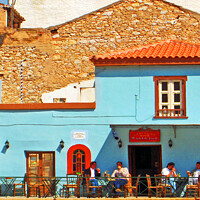 Buy canvas prints of Greek Taverna Near Athens by Laurence Tobin