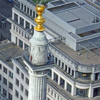 Buy canvas prints of Great Fire Monument from Above by Laurence Tobin