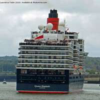 Buy canvas prints of Cruise Liner Queen Elizabeth at Liverpool by Laurence Tobin