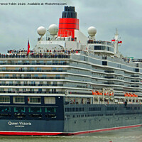 Buy canvas prints of Cruise Liner Queen Victoria at Liverpool by Laurence Tobin