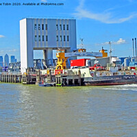 Buy canvas prints of Woolwich Ferry on the Thames, London by Laurence Tobin