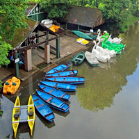 Buy canvas prints of Boat Hire Site on The River Avon by Laurence Tobin