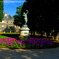 Buy canvas prints of Dancing Satyr Statue, Luxembourg Gardens, Paris by Laurence Tobin