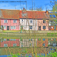 Buy canvas prints of Riverside Cottages. Colchester, Essex by Laurence Tobin