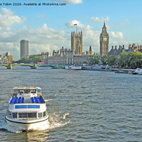 Buy canvas prints of Boat and Houses of Parliament by Laurence Tobin