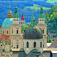 Buy canvas prints of Cathedral and Church Domes. Salzburg, Austria by Laurence Tobin