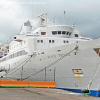Buy canvas prints of Black Prince Cruise Liner. Funchal, Madeira by Laurence Tobin