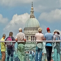 Buy canvas prints of St Pauls Cathedral from The Millennium Bridge by Laurence Tobin