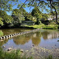 Buy canvas prints of Morpeth Stepping Stones  by David Thompson