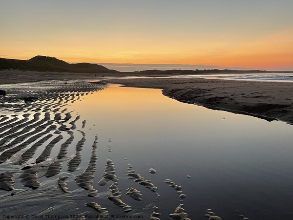 Embleton Beach Sunset Picture Board by David Thompson