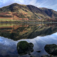 Buy canvas prints of Buttermere reflections by David Thompson