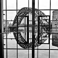 Buy canvas prints of Tyne Bridge Reflection Newcastle Quayside  by David Thompson