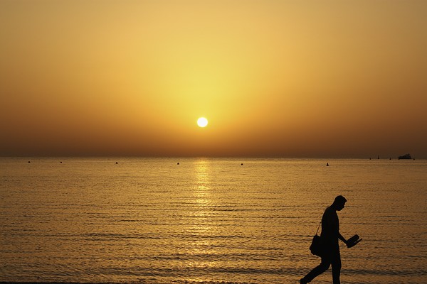 Sunset Stroll Dubai  Picture Board by David Thompson