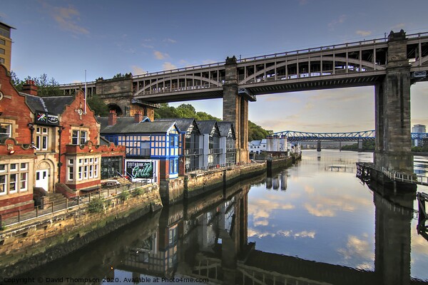Newcastle Quayside High level Bridge Picture Board by David Thompson