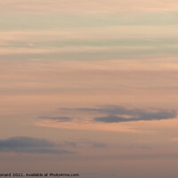 Buy canvas prints of Plain pastel color themed background, made of gentle clouds at sunset by Rhys Leonard