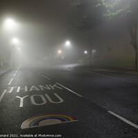 Buy canvas prints of Thank you NHS rainbow painted on glossop road, Hallamshire hospital by Rhys Leonard