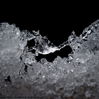 Buy canvas prints of Super close up abstract image of slowly thawing snow. Macro detail by Rhys Leonard