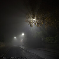 Buy canvas prints of Deserted and spooky glossop road in sheffield, heavy fog during night by Rhys Leonard