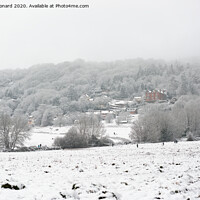 Buy canvas prints of People enjoying snow on peachfield common, Malvern by Rhys Leonard