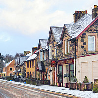 Buy canvas prints of Scotland village in snow by Maria Galushkina