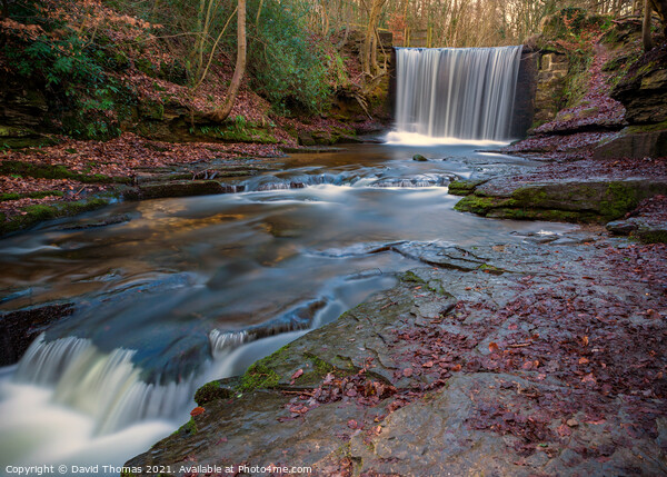 Majestic Nant Mill Waterfall Picture Board by David Thomas