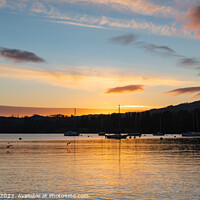 Buy canvas prints of Sunset on Lake Windermere by David Thomas