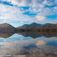 Buy canvas prints of Autumn Reflections Derwent Water by David Thomas