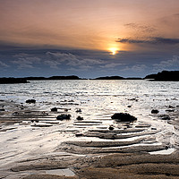 Buy canvas prints of Radiant Trearddur Bay Sunset by David Thomas