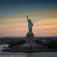 Buy canvas prints of Majestic Sunset View of the Iconic Statue of Liber by David Thomas