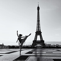 Buy canvas prints of Enchanting Ballet Performance with Eiffel Tower Si by David Thomas