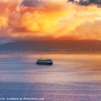 Buy canvas prints of  Majestic Sunrise Over The Bay Of Naples by David Thomas