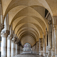 Buy canvas prints of Majestic Arches of Doges Palace in Venice by David Thomas