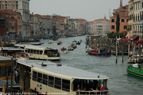 Bustling Grand Canal in Venice Picture Board by David Thomas
