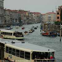 Buy canvas prints of Bustling Grand Canal in Venice by David Thomas