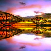 Buy canvas prints of Forth Bridge reflection by Philip Hawkins