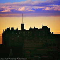 Buy canvas prints of Edinburgh Castle sunset silhouette  by Philip Hawkins