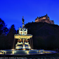 Buy canvas prints of Edinburgh Castle and the Ross Fountain by Philip Hawkins