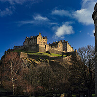 Buy canvas prints of Half moon over Edinburgh Castle by Philip Hawkins