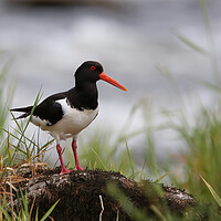 Buy canvas prints of Oystercatcher on riverbank by Philip Hawkins