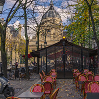 Buy canvas prints of Terrace bar in front of the church by Vicente Sargues