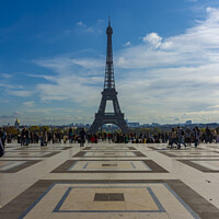 Buy canvas prints of The Chaillot esplanade and Eiffel tower by Vicente Sargues