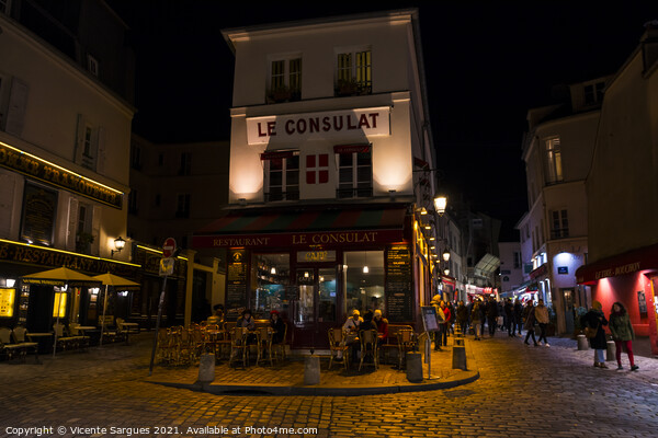 Typical french restaurant at night Picture Board by Vicente Sargues