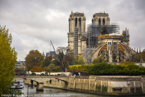 Repairing the Notre Dame Cathedral Picture Board by Vicente Sargues