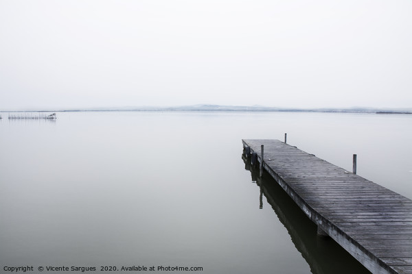 Quiet jetty in the fog Picture Board by Vicente Sargues
