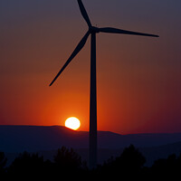 Buy canvas prints of Windmill in front of the evening sun by Vicente Sargues