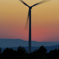 Buy canvas prints of One windmill in motion at sunset by Vicente Sargues
