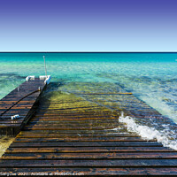 Buy canvas prints of Jetty and ramp on the beach by Vicente Sargues