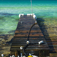 Buy canvas prints of Pier and yellow buoy by Vicente Sargues