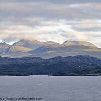 Buy canvas prints of Shieldaig Bay with Torridon mountains bathed in evening sunset by mary spiteri