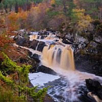 Buy canvas prints of Rogie Falls  in Autumn by mary spiteri